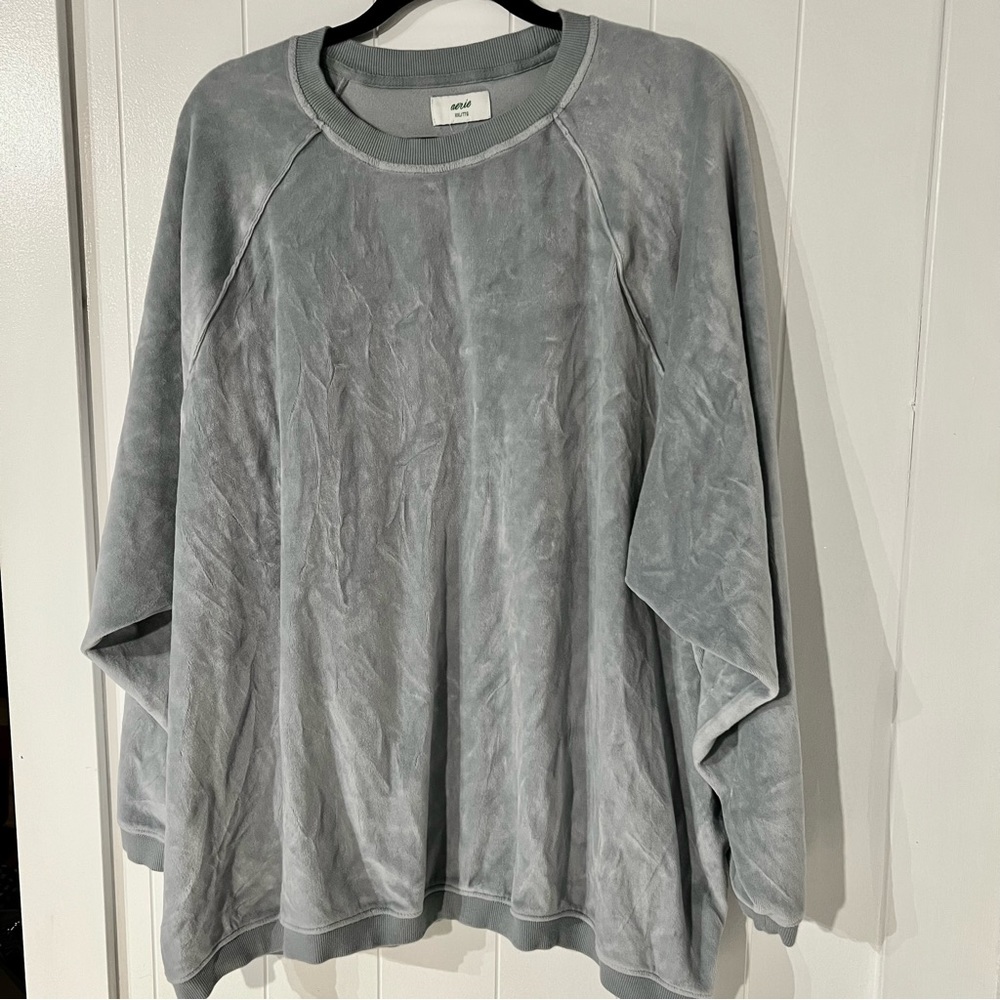 aerie • real obsessed velour pullover sweatshirt sweater